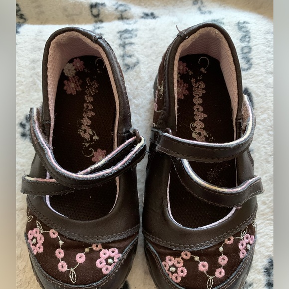 Skechers toddlers brown abs pink shoes size 8 - Picture 1 of 12